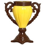 Ficha técnica e caractérísticas do produto Vaso Decorativo de Cerâmica Amarelo Marrom