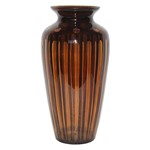 Ficha técnica e caractérísticas do produto Vaso Decorativo de Vidro Âmbar 15x15x33cm - Btc