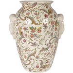 Ficha técnica e caractérísticas do produto Vaso Decorativo em Cerâmica BTC Bege/Floral - (37x20x20cm)