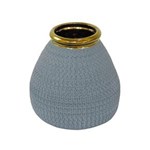 Ficha técnica e caractérísticas do produto Vaso Decorativo em Cerâmica Cinza - 18x20cm