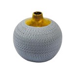 Ficha técnica e caractérísticas do produto Vaso Decorativo em Cerâmica Cinza - 18x18cm