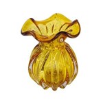Ficha técnica e caractérísticas do produto Vaso Decorativo em Vidro Âmbar - 14cm