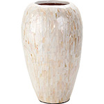 Ficha técnica e caractérísticas do produto Vaso Decorativo Madrepérola Flora Orb Branco 23,5x23,5x35,5cm