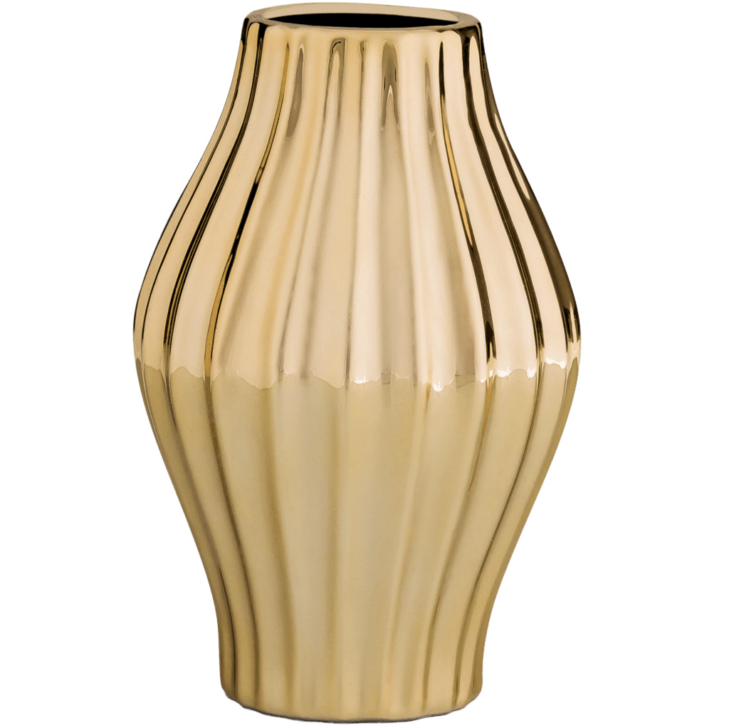 Ficha técnica e caractérísticas do produto Vaso Dourado em Cerâmica