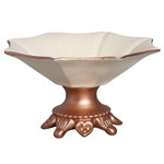 Ficha técnica e caractérísticas do produto Vaso em Cerâmica Bege e Bronze
