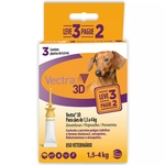 Ficha técnica e caractérísticas do produto Vectra 3d Cães 1,5 A 4kg 0.8ml Anti-pulgas Ceva 3 Pipetas