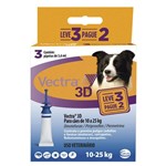 Ficha técnica e caractérísticas do produto Vectra 3D Cães 10 a 25kg 3 Pipetas Ceva