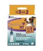 Ficha técnica e caractérísticas do produto Vectra 3D Cães 4 a 10kg 3 Pipetas Anti-pulgas Ceva