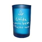 Ficha técnica e caractérísticas do produto Vela Aromatizada Frases Azul Chiclete 5x10cm