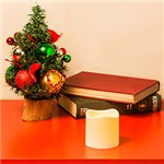 Ficha técnica e caractérísticas do produto Vela Branca Led Luz Amarela 7,5cm - Orb Christmas