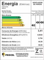 Ficha técnica e caractérísticas do produto Ventilador de Parede Oscilante 50Cm Preto Bivolt