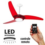 Ventilador de Teto Spirit 303 Vermelho LED Controle Remoto 127v