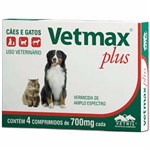 Ficha técnica e caractérísticas do produto Vermífugo Cães Gatos Vetmax Plus Vetnil 4 Comprimidos 700mg