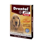 Vermífugo Drontal Plus Cães Sabor Carne Bayer 4 Comprimidos