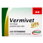 Ficha técnica e caractérísticas do produto Vermífugo Palatável para Cães Vermivet Iver 660 Mg 2 Comprimidos - Biovet
