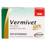 Ficha técnica e caractérísticas do produto Vermífugo Vermivet Iver Biovet 660mg C/ 2 Comprimidos