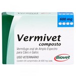 Ficha técnica e caractérísticas do produto Vermivet Vermífugo Composto Biovet 600mg - com 4 Comprimidos