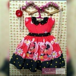 Ficha técnica e caractérísticas do produto Vestido festa infantil da Minnie vermelha