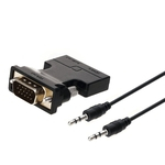 Ficha técnica e caractérísticas do produto Vga para HDMI com cabo com saída de áudio HDMI Adaptador conversor de áudio