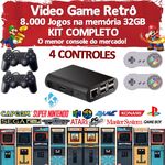 Ficha técnica e caractérísticas do produto Video Game Retrô 8500 Jogos 32gb 4 Controles