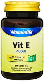 Ficha técnica e caractérísticas do produto Vit e 400UI - 30 Softgels - Vitaminlife, VitaminLife