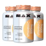 Ficha técnica e caractérísticas do produto Vitamina C 500mg - 3 un de 60 Cápsulas - Max Titanium