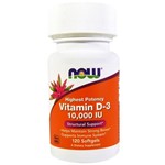 Ficha técnica e caractérísticas do produto Vitamina D-3 10.000 Iu 120 Softgels - Now Foods