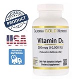 Ficha técnica e caractérísticas do produto Vitamina D3 10.000 UI California Gold 360 Softgels EUA - Califfornia Gold