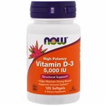 Ficha técnica e caractérísticas do produto Vitamina D-3 5.000 Iu 120 Softgels - Now Foods