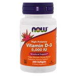 Ficha técnica e caractérísticas do produto Vitamina D3 5000IU Alta potencia Now 240 Softgels