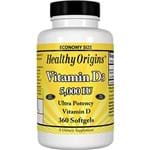 Ficha técnica e caractérísticas do produto Vitamina D3 5000ui (360 Softgels) - Healthy Origins