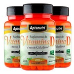 Vitamina D 280mg - 3 Un de 60 Cápsulas - Apisnutri