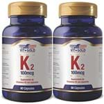 Ficha técnica e caractérísticas do produto Vitamina K2 MK-7 100mcg Vitgold Kit 02 Un 60 Cápsulas