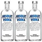 Ficha técnica e caractérísticas do produto Vodka Absolut Natural 1 Lt 03 Unidades