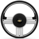 Ficha técnica e caractérísticas do produto Volante Esportivo Rallye Slim Prata Corsa Celta Astra Com Acionador de Buzina Sem Cubo + Emblema GM