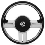 Ficha técnica e caractérísticas do produto Volante Esportivo Rallye Super Surf Slim Prata Universal Sem Cubo com Emblema VW - Prime