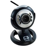 Ficha técnica e caractérísticas do produto Webcam 30Mp Usb com Led Visão Noturna Preta/Prata C3-Tech Wb2101-P