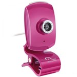 Ficha técnica e caractérísticas do produto Webcam com Microfone Facelook 16MP Rosa WC048 - Multilaser