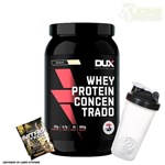 Ficha técnica e caractérísticas do produto Whey Protein Concentrado 900g Baunilha Dux Nutrition + Shaker + Dose de Suplemento
