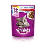 Ficha técnica e caractérísticas do produto Whiskas Sachê Castrado Carne para Gatos Adultos- 85g - 30 G
