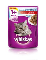 Ficha técnica e caractérísticas do produto Whiskas Sachê Castrado Carne para Gatos Adultos- 85g