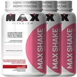 Ficha técnica e caractérísticas do produto 3x Max Shake Sabor Morango (400g) - Max Titanium