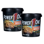 Ficha técnica e caractérísticas do produto 2x Pasta De Amendoim Integral 1kg - Power One Tradicional