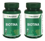 Ficha técnica e caractérísticas do produto 2x Vitamina H Biotina 60 Cápsulas 250mg Cabelo e Unhas - Macrophytus