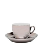 Ficha técnica e caractérísticas do produto Xicara de Café de Porcelana Prateada Wolff 90ML 6PÇS