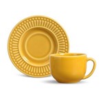 Ficha técnica e caractérísticas do produto Xícara de Chá Roma Cerâmica 6 Peças Porto Brasil - Amarelo