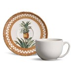 Ficha técnica e caractérísticas do produto Xícaras de Chá Porto Brasil Pineapple Natural 6 Unidades