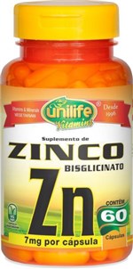 Ficha técnica e caractérísticas do produto Zinco ZN Quelato Unilife 60 Cápsulas